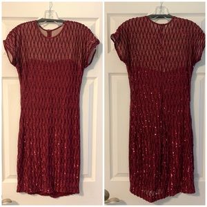 Deep Red Sequined Dress
